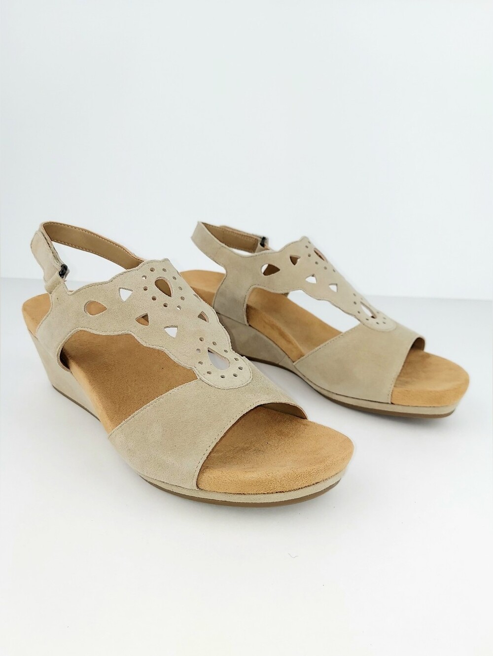 Bjorndal New Harper Slingback Tan Suede Wedge Sandal 9.5